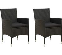 2025 cloris Chaises de jardin avec coussin 2 pcs. Poly Rotin Noir - Chaises de jardin Sale4874650 1parcel