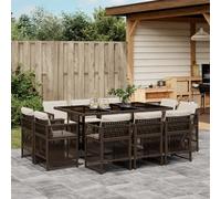 2025 cloris Ensemble de meubles de jardin Balcon Ensemble de 11 pièces de jardin avec coussins Marron Poly rotin - Meubles de jardin Sale4477340 4parcel
