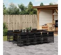 2025 cloris Ensemble de meubles de jardin Balcon Ensemble de 11 pièces Salon de jardin avec coussins Noir Poly rotin - Ensemble de meubles de jardin Sale9145672 5parcel