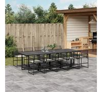 2025 cloris Ensemble de meubles de jardin Balcon Ensemble de 11 pièces Salon de jardin avec coussins Noir Poly Rattan - Ensemble de meubles de jardin Sale1713424 5parcel