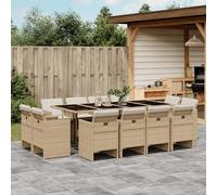 2025 cloris Ensemble de meubles de jardin Balcon Ensemble de 13 pièces de jardin avec coussins Beige Poly rotin - Meubles de jardin Sale8627116 5parcel