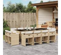 2025 cloris Ensemble de meubles de jardin Balcon Ensemble de 13 pièces de jardin avec coussins Beige Poly rotin - Ensemble de meubles de jardin Sale3480885 5parcel