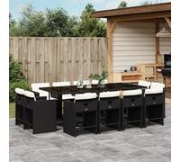 2025 cloris Ensemble de meubles de jardin Balcon Ensemble de 13 pièces de jardin avec coussins Noir Poly Rattan - Ensemble de meubles de jardin Sale3767916 5parcel