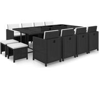 2025 cloris Ensemble de meubles de jardin Balcon Ensemble de 13 pièces de jardin avec coussins Poly rotin noir - Ensemble de meubles de jardin Sale8142947 5parcel
