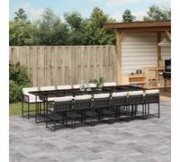 2025 cloris Ensemble de meubles de jardin Balcon Ensemble de 13 pièces Salon de jardin avec coussins Noir Poly Rattan - Ensemble de meubles de jardin Sale8236242 6parcel