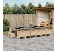 2025 cloris Ensemble de meubles de jardin Balcon Ensemble de 17 pièces de jardin avec coussins Mélange beige Poly rotin - Meubles de jardin Sale8654066 7parcel
