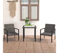 2025 cloris Ensemble de meubles de jardin Balcon Ensemble de 3 pièces à manger de jardin en poly rotin gris - Ensemble de meubles de jardin Sale2416558 2parcel