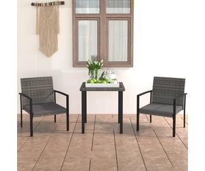 2025 cloris Ensemble de meubles de jardin Balcon Ensemble de 3 pièces à manger de jardin en poly rotin gris - Ensemble de meubles de jardin Sale2416558 2parcel