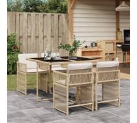 2025 cloris Ensemble de meubles de jardin Balcon Ensemble de 5 pièces de jardin avec coussins Beige Poly rotin - Meubles de jardin Sale3633219 2parcel