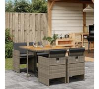 2025 cloris Ensemble de meubles de jardin Balcon Ensemble de 5 pièces de jardin avec coussins Gris Poly rotin - Ensemble de meubles de jardin Sale1251025 2parcel