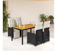2025 cloris Ensemble de meubles de jardin Balcon Ensemble de 5 pièces de jardin Bistro avec coussins Noir Poly Rattan - Ensemble de meubles de jardin Sale5549066 3parcel