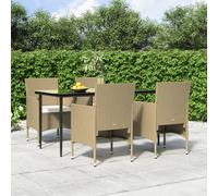2025 cloris Ensemble de meubles de jardin Balcon Ensemble de 5 pièces de salon de jardin avec coussins Beige et noir - Ensemble de meubles de jardin Sale7418210 2parcel
