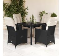 2025 cloris Ensemble de meubles de jardin Balcon Ensemble de 5 pièces Salon de jardin avec coussins Noir Poly rotin - Ensemble de meubles de jardin Sale4350206 3parcel