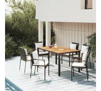 2025 cloris Ensemble de meubles de jardin Balcon Ensemble de 5 pièces Salon de jardin avec coussins Noir Poly rotin - Ensemble de meubles de jardin Sale5852642 2parcel