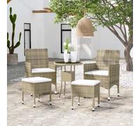 2025 cloris Ensemble de meubles de jardin Balcon Ensemble de 5 pièces salon de jardin Poly rotin Beige - Ensemble de meubles de jardin Sale9468367 2parcel