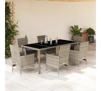 2025 cloris Ensemble de meubles de jardin Balcon Ensemble de 7 pièces de jardin avec coussins Gris clair Poly rotin & verre - Ensemble de meubles de jardin Sale2818425 4parcel
