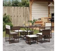 2025 cloris Ensemble de meubles de jardin Balcon Ensemble de 7 pièces Salon de jardin avec coussins Marron Poly rotin - Meubles de jardin Sale5740161 1parcel