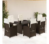 2025 cloris Ensemble de meubles de jardin Balcon Ensemble de 7 pièces Salon de jardin avec coussins Marron Poly rotin - Ensemble de meubles de jardin Sale2386782 4parcel