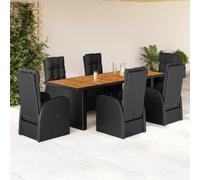 2025 cloris Ensemble de meubles de jardin Balcon Ensemble de 7 pièces Salon de jardin avec coussins Noir Poly rotin - Meubles de jardin Sale2642844 5parcel