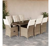 2025 cloris Ensemble de meubles de jardin Balcon Ensemble de 9 pièces de jardin avec coussins Beige Poly rotin - Meubles de jardin Sale4628314 5parcel