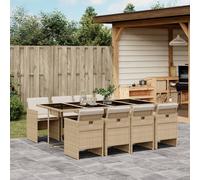 2025 cloris Ensemble de meubles de jardin Balcon Ensemble de 9 pièces de jardin avec coussins Beige Poly rotin - Meubles de jardin Sale6162579 4parcel