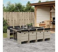 2025 cloris Ensemble de meubles de jardin Balcon Ensemble de 9 pièces de jardin avec coussins Gris clair Poly rotin - Meubles de jardin Sale7011833 4parcel