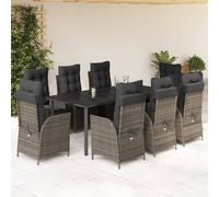 2025 cloris Ensemble de meubles de jardin Balcon Ensemble de 9 pièces de jardin avec coussins Gris Poly rotin - Ensemble de meubles de jardin Sale9024493 6parcel