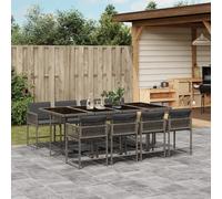 2025 cloris Ensemble de meubles de jardin Balcon Ensemble de 9 pièces de jardin avec coussins Gris Poly rotin - Ensemble de meubles de jardin Sale7064885 4parcel