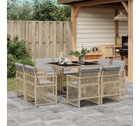 2025 cloris Ensemble de meubles de jardin Balcon Ensemble de 9 pièces de jardin avec coussins Mélange beige Poly rotin - Meubles de jardin Sale5732065 3parcel