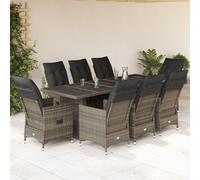 2025 cloris Ensemble de meubles de jardin Balcon Ensemble de 9 pièces de jardin Bistro avec coussins Gris Poly rotin - Ensemble de meubles de jardin Sale7685950 6parcel