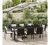 2025 cloris Ensemble de meubles de jardin Balcon Ensemble de 9 pièces Salon de jardin avec coussins Noir Poly rotin - Ensemble de meubles de jardin Sale3821413 3parcel