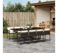 2025 cloris Ensemble de meubles de jardin Balcon Ensemble de 9 pièces Salon de jardin avec coussins Marron Poly rotin - Ensemble de meubles de jardin Sale6617169 4parcel