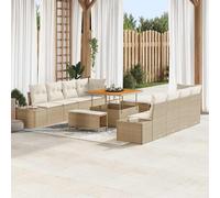 2025 cloris Ensemble de meubles de jardin Balcon Ensemble de canapés de jardin avec coussins 11 pcs Beige Poly rotin - Ensemble de meubles de jardin Sale3395147 4parcel