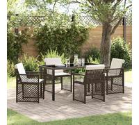 2025 cloris Ensemble de meubles de jardin Balcon Ensemble de meubles de jardin Salle à manger 5 pcs Marron Poly-Rotin - Ensemble de meubles de jardin Sale5599128 2parcel