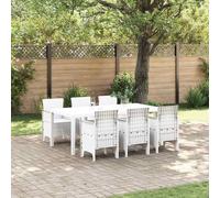2025 cloris Ensemble de meubles de jardin Balcon Ensemble de meubles de jardin Salle à manger 7 pcs Blanc Polt Rotin - Ensemble de meubles de jardin Sale1730085 3parcel