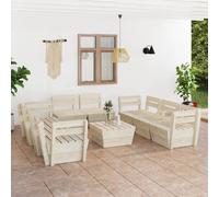 2025 cloris Ensemble de meubles de jardin Ensemble de meubles de balcon Ensemble de 9 palettes de jardin Lounge bois d'épicéa imprégné - ensembles de meubles de jardin Sale3264668 8pallet