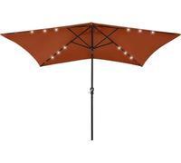 2025 cloris Parasol avec LEDs et mât en acier Terracotta 2x3 m - Parasols Sale7050367 1parcel