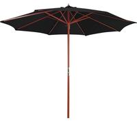 2025 cloris Parasol avec mât en bois 300x258 cm Noir - Parasols Sale5415457 1parcel