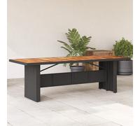 2025 cloris Table de jardin avec plateau en bois Noir 240x90x75 cm Poly Rotin - Tables de jardin Sale3512505 2parcel