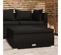 2025 cloris Tabouret de jardin avec coussin Noir 70x70x30 cm Poly rotin - Canapés de jardin Sale9594173 1parcel