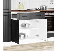 2025 Meuble bas de cuisine moderne Lucca Noir Bois composite - Armoires de cuisine,Design 4349955 1parcel
