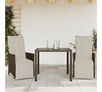 2025 Meubles de jardin modernes Set de meubles de balcon Set de bistrot de jardin 3 pièces avec coussins Marron Poly rotin - Ensemble de meubles de jardin,Design 8116453 2parcel