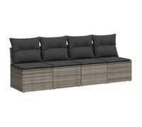 ""2025 Remise""Canapé d'angle extérieur, Canapé de jardin, 4 places avec coussins, gris ,résine tressée - 1parcel SJ8712002