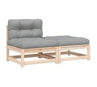 ""2025 Remise""Canapé d'angle extérieur, Canapé de jardin, sans accoudoirs avec coussins, et repose-pieds - 1parcel SJ9654547