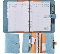 2025 Semainier A5 Vertical Rechargeable-1 Semaine sur 2 Pages Organiseur avec Onglets Mensuel,Poche,Porte-stylo,12 Mois