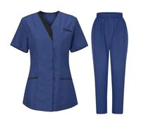 2025 Uniforme MéDicale Unisexes Ensemble Haut Et Pantalons Medicale Blouse Femme Tenue Aide Soignante VêTement MéDical Tenue Infirmiere Professionnelle Couleur Unie VêTements De Travail Et Uniformes