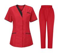 2025 Uniforme MéDicale Unisexes Ensemble Haut Et Pantalons Medicale Blouse Femme Tenue Aide Soignante VêTement MéDical Tenue Infirmiere Professionnelle Couleur Unie VêTements De Travail Et Uniformes