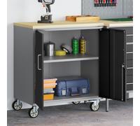 2025 Vitrine moderne Etabli Avec Roue Avec Mémoire Noir et Gris 75 x 45 x 85 cm - Commodes,Design 7965979 1parcel