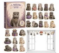 2026 Advent Cat Calendar - 24-Piece 2D Acrylic Christmas Ornament Set | Festive Holiday Countdown Gift Suitable For Cat Lovers, Owners, Homes, Apartments, Workplaces, And Dorms