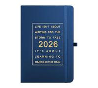 2026 Agenda Par Jour, 2026 Agenda Semainier, D'Jan 2026 à Déc 2026-12 Mois, 21 x 14 cm, Calendrier 2026 Relié avec Espace pour Notes, Couverture Souple et Fermeture Élastique, Bleu